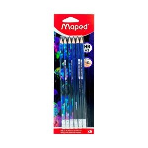 Lápiz Triangular No. 2 HB Maped Deep Sea c/6